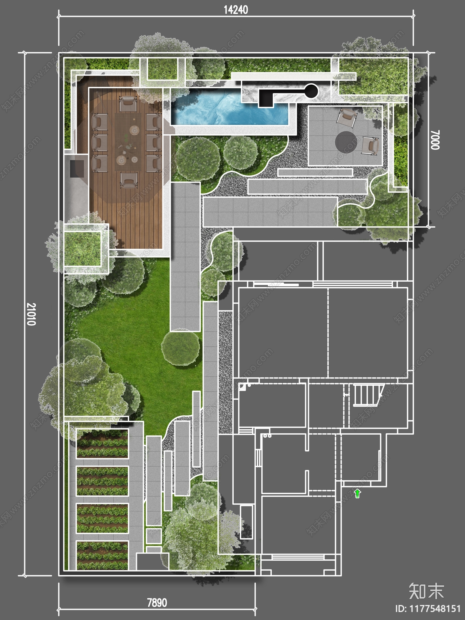 现代简约景观彩平图下载【ID:1177548151】