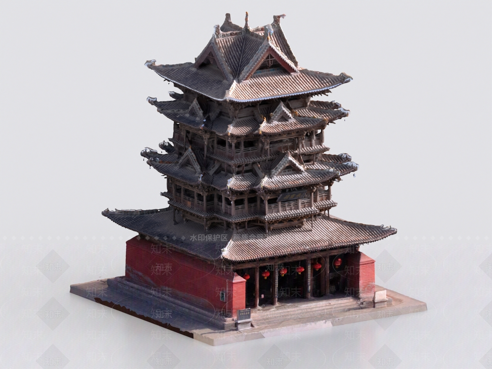 中式古建3D模型下载【ID:1177556432】