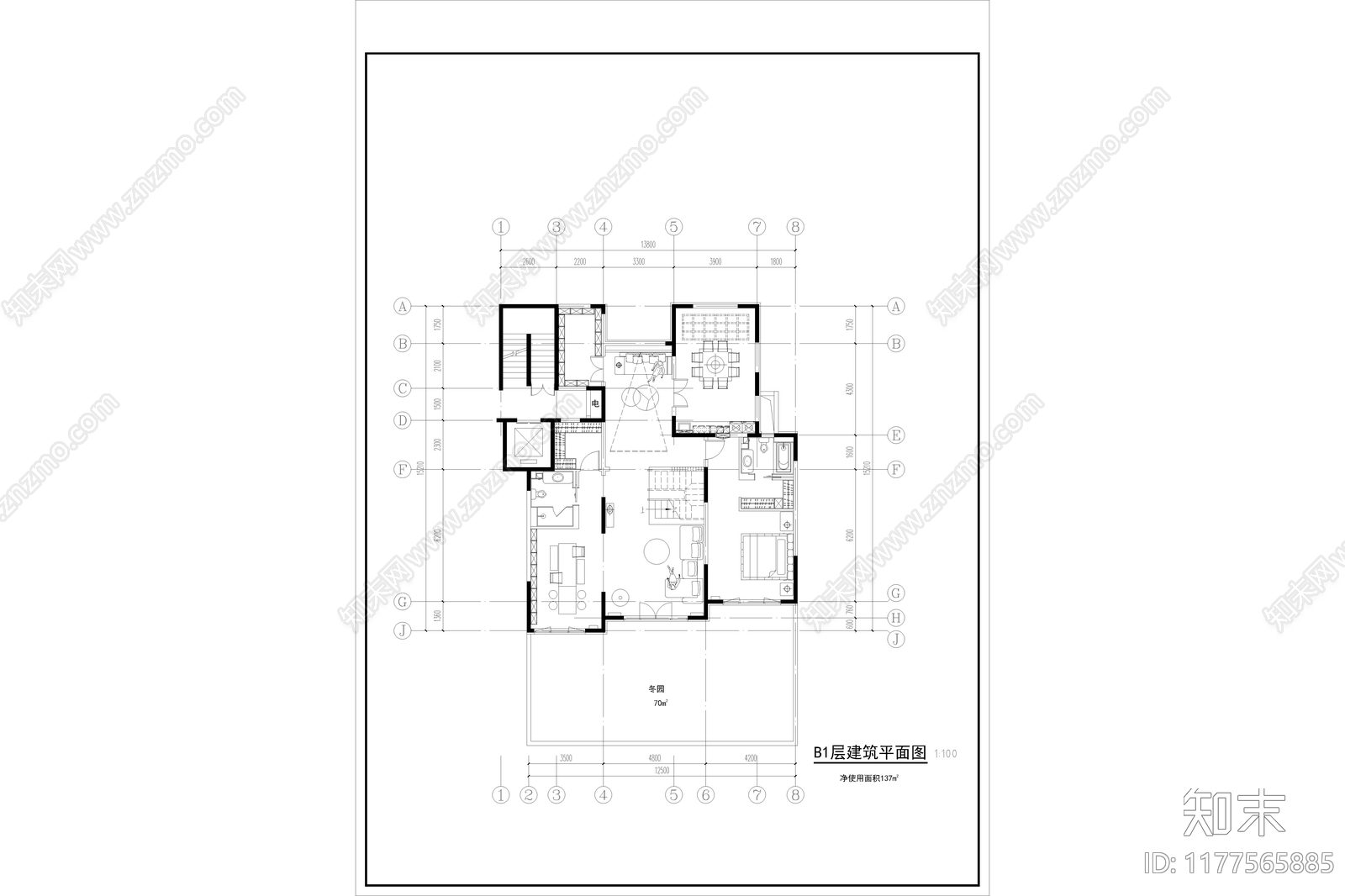 别墅cad施工图下载【ID:1177565885】