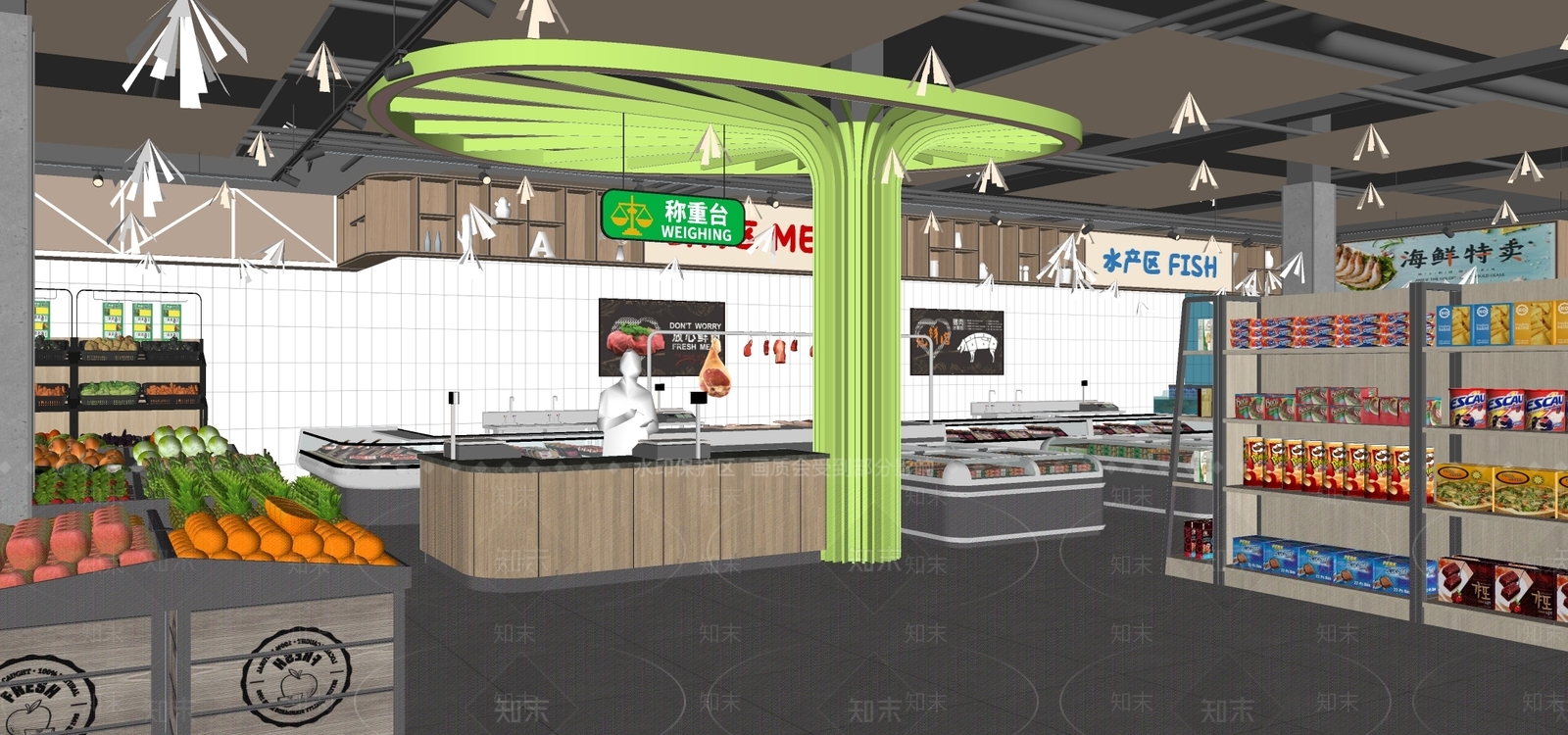现代简约超市SU模型下载【ID:1177681453】