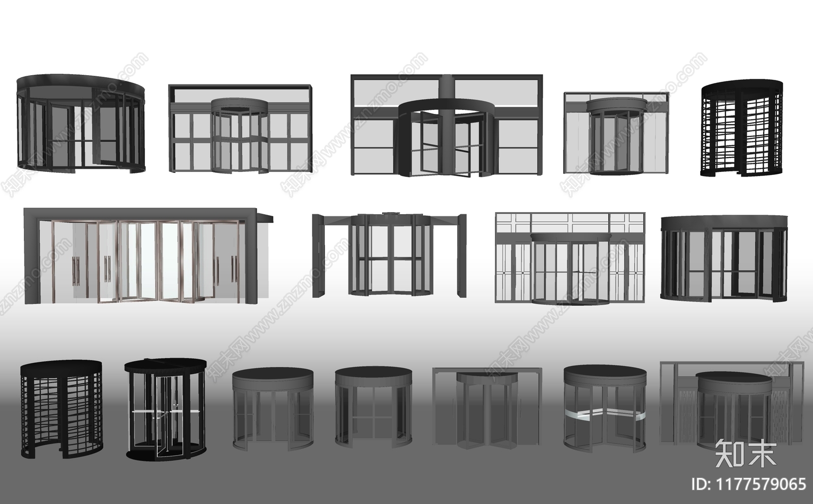 现代旋转门SU模型下载【ID:1177579065】