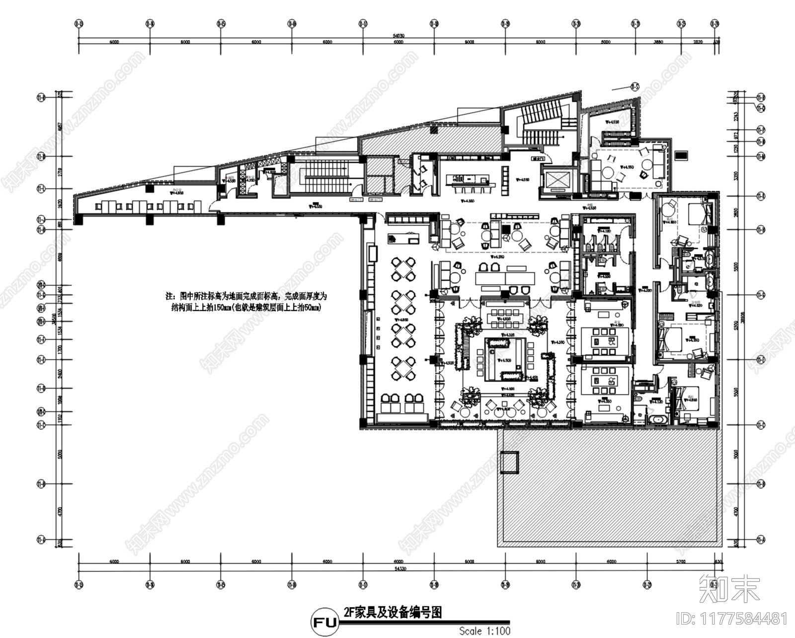 现代会所施工图下载【ID:1177584481】