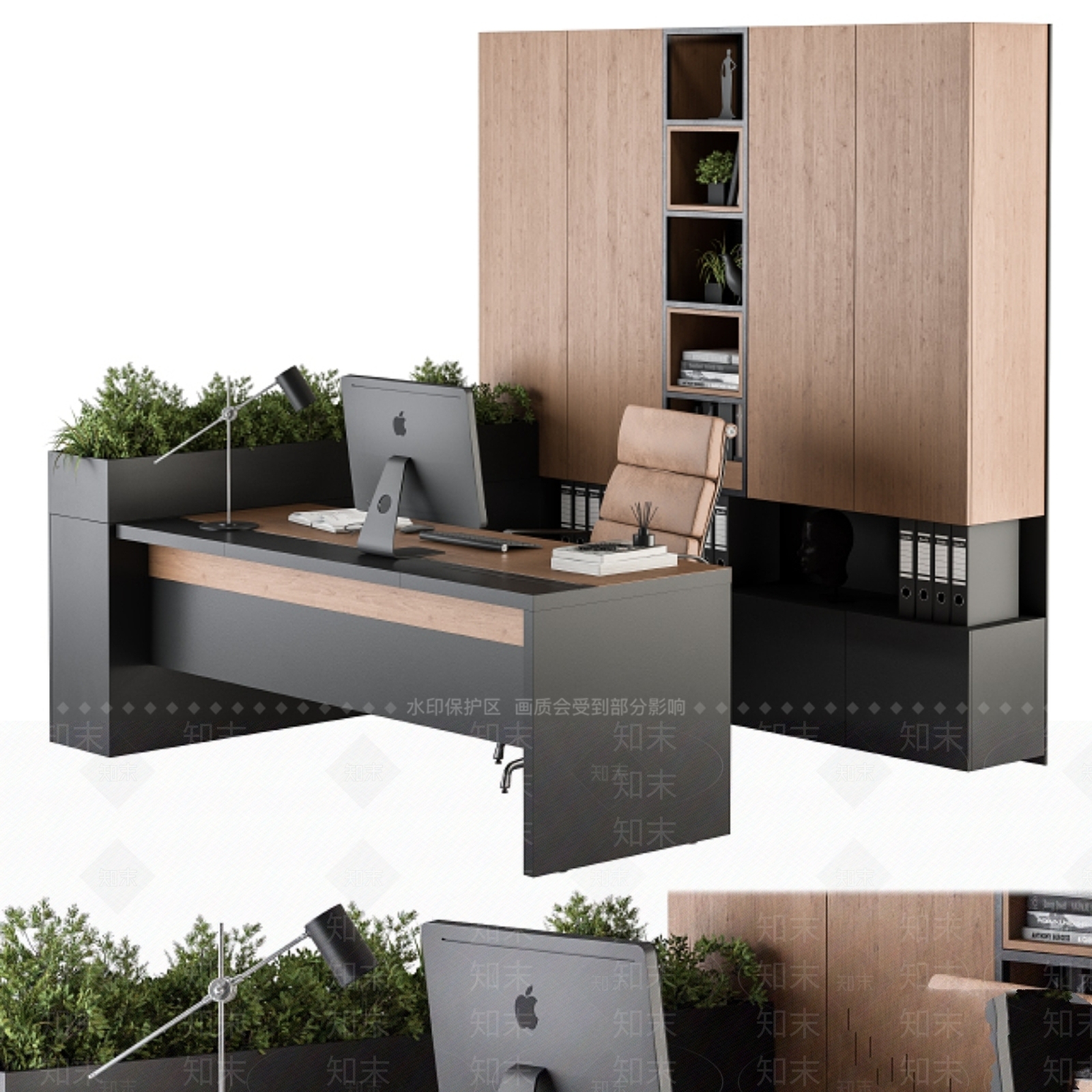 办公桌椅3D模型下载【ID:1177589276】