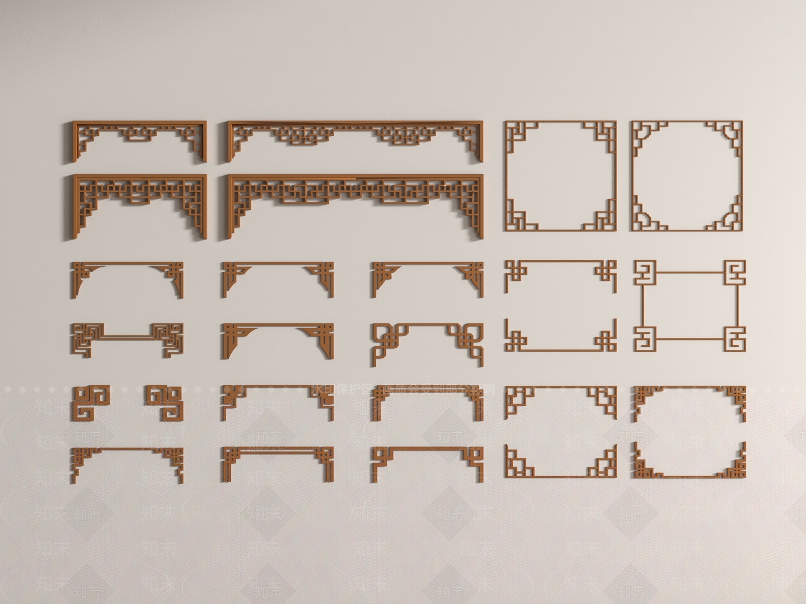 中式线条3D模型下载【ID:1177604413】