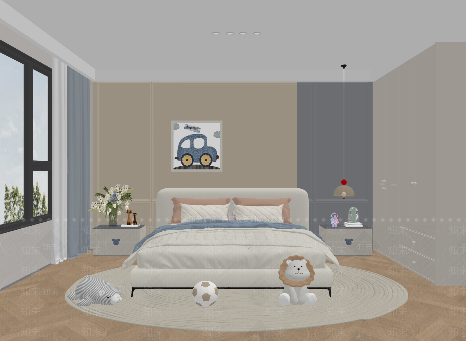 现代男孩房SU模型下载【ID:1177627102】