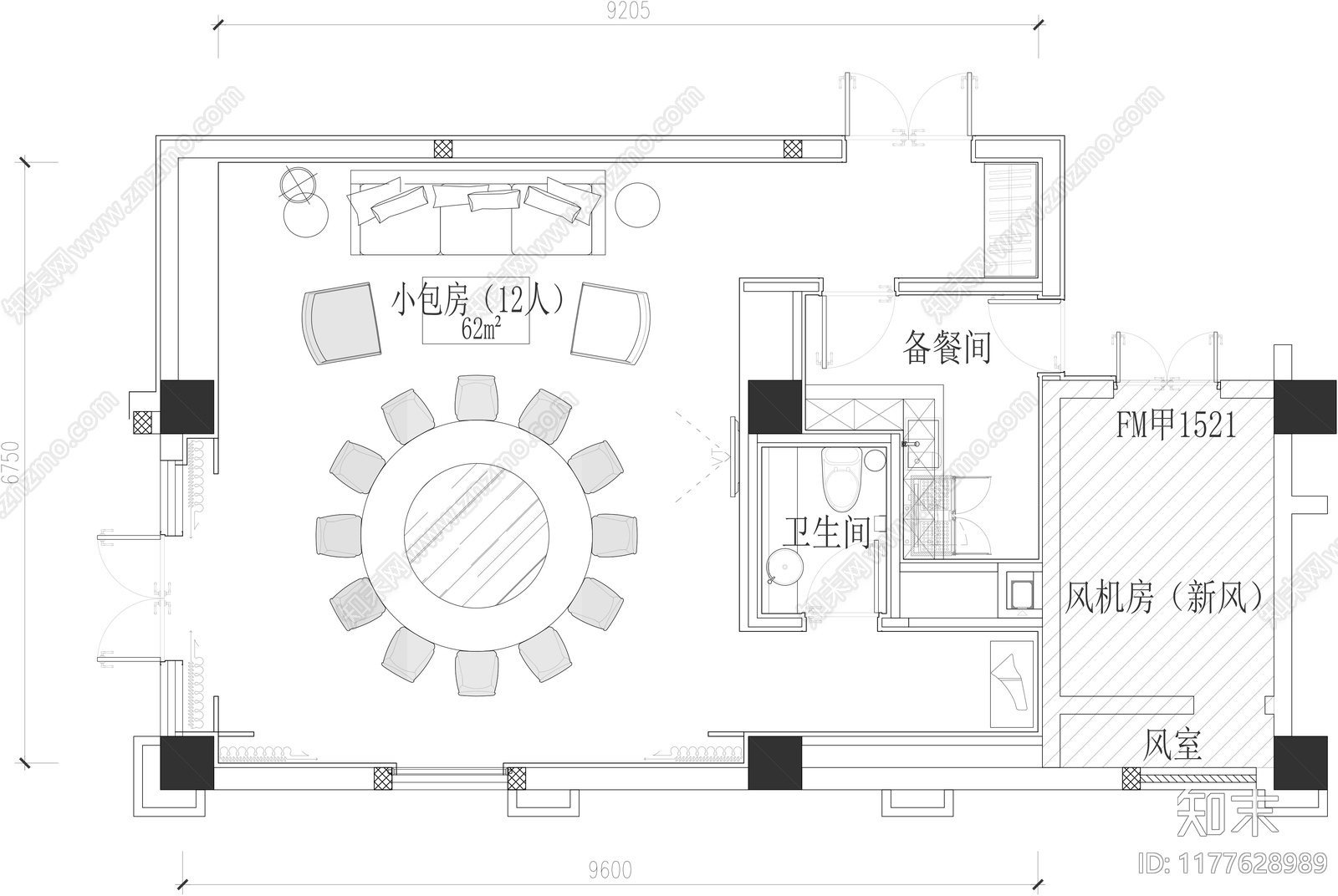 现代其他餐饮空间cad施工图下载【ID:1177628989】