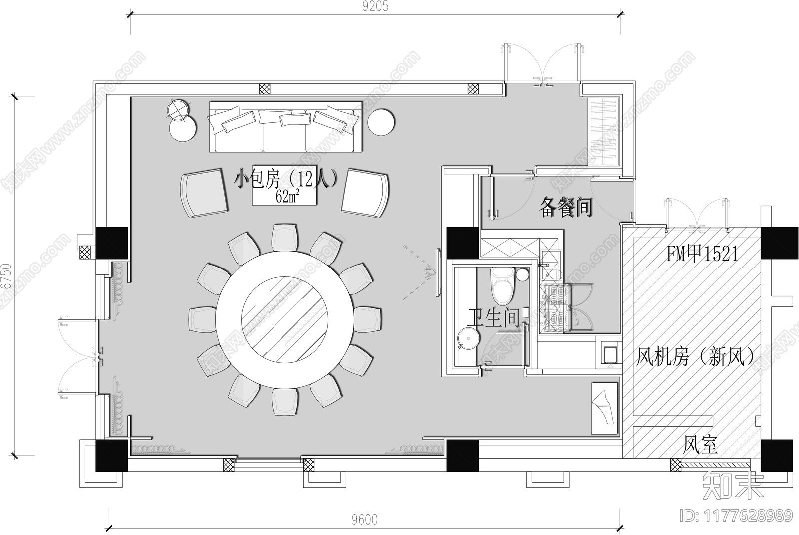 现代其他餐饮空间cad施工图下载【ID:1177628989】