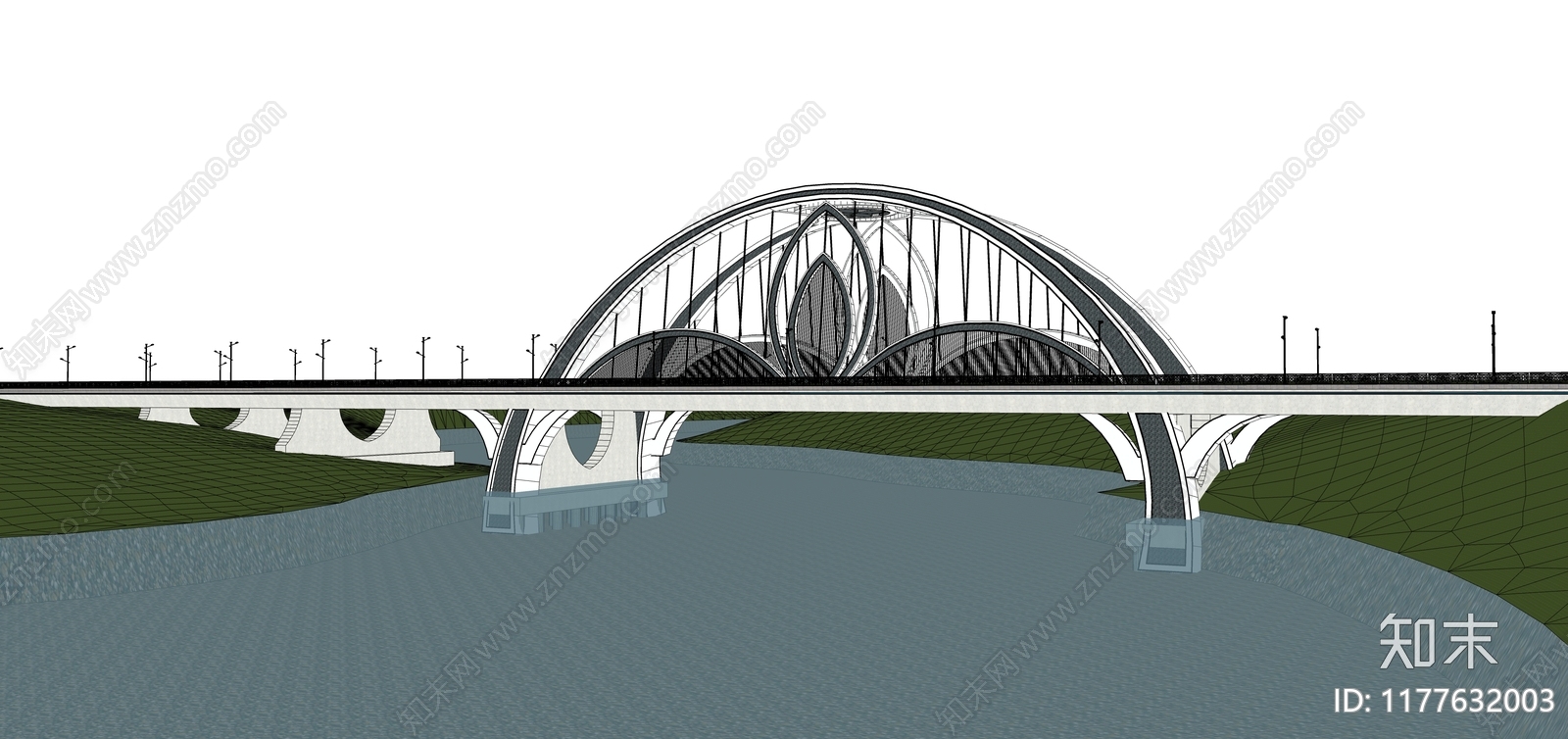 现代大桥SU模型下载【ID:1177632003】