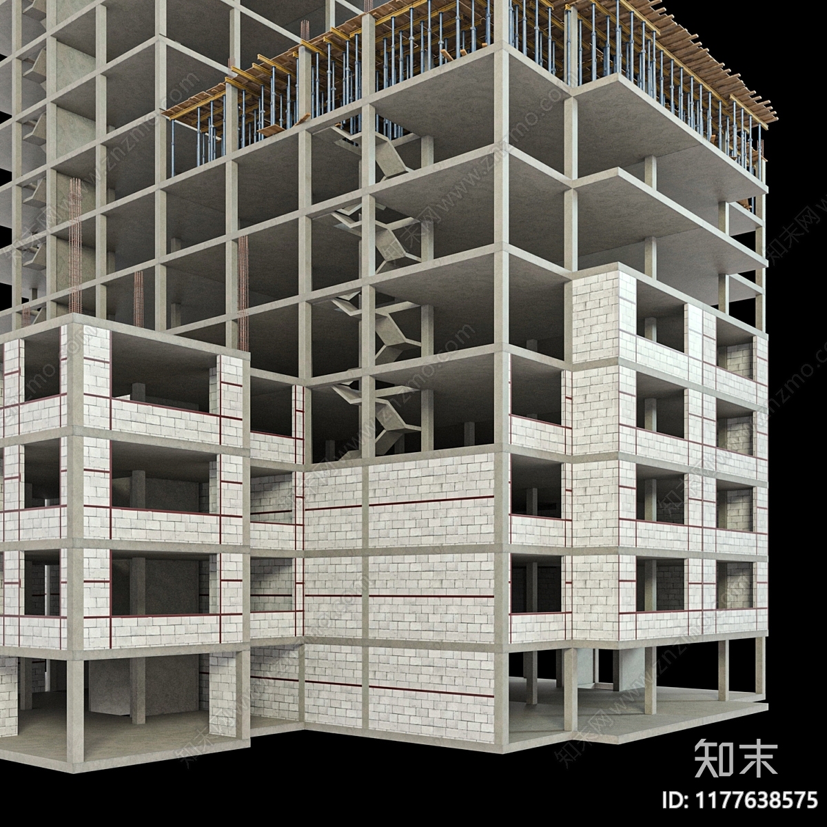 现代欧式艺术风格建筑3D模型下载【ID:1177638575】