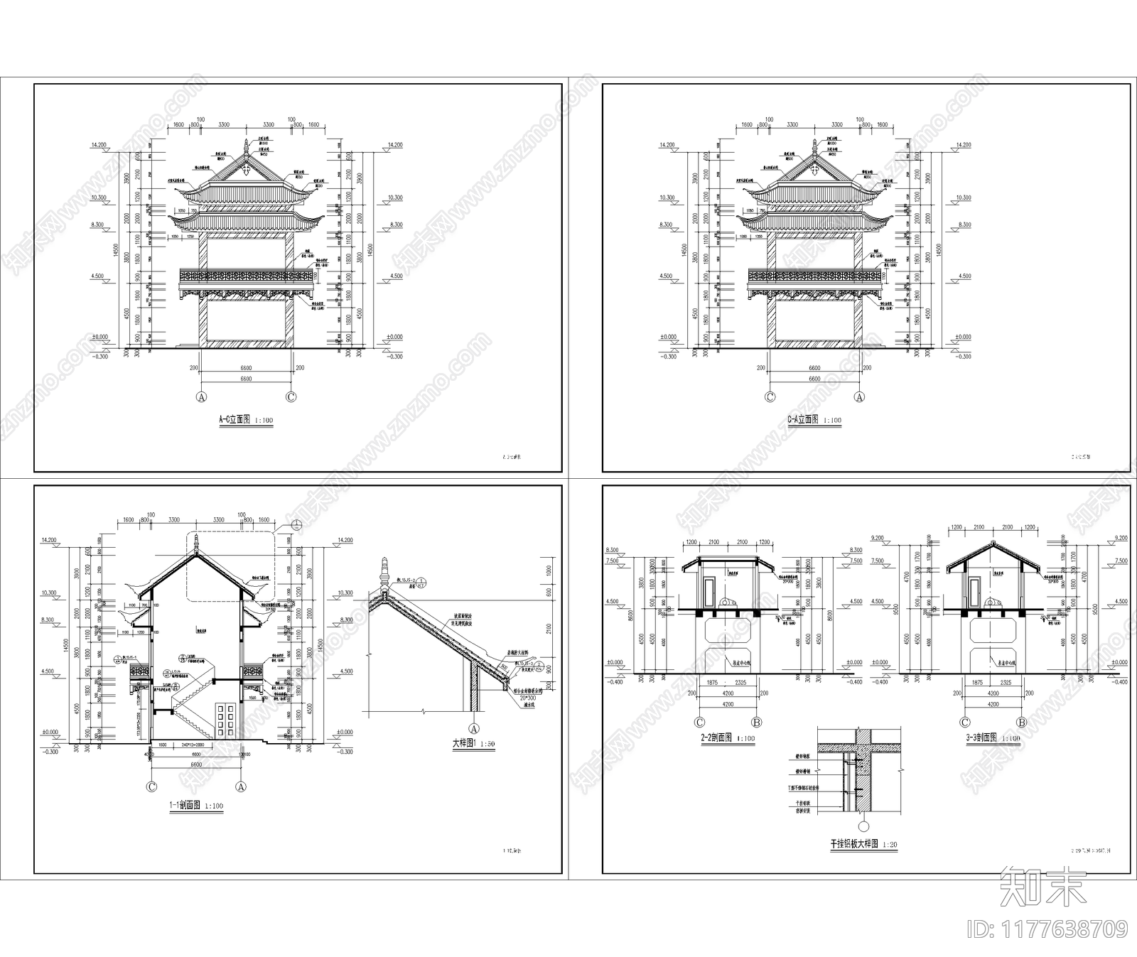 中式古建施工图下载【ID:1177638709】