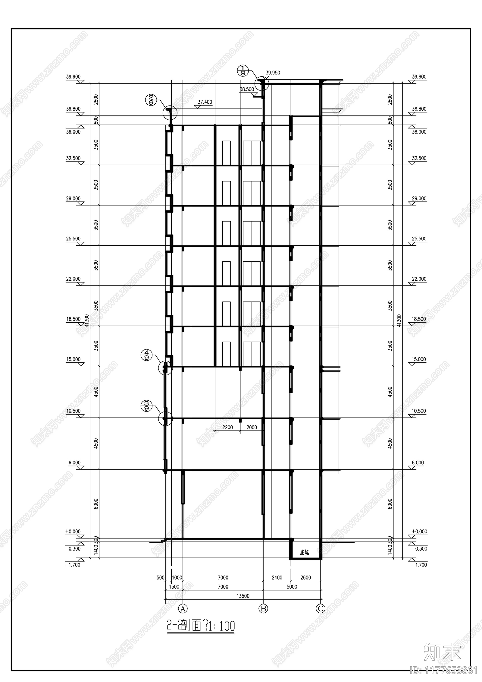 现代酒店建筑cad施工图下载【ID:1177653861】