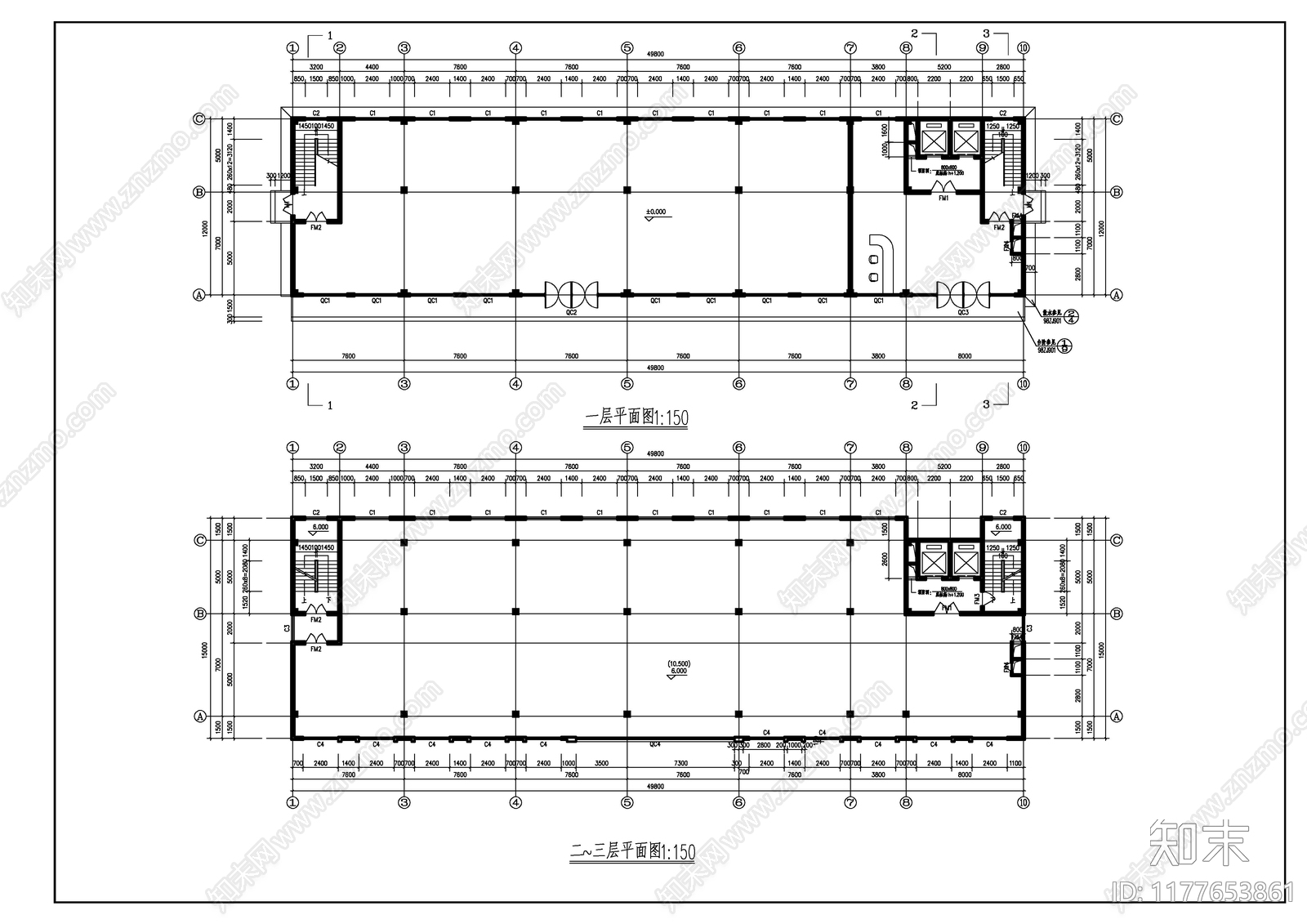 现代酒店建筑cad施工图下载【ID:1177653861】