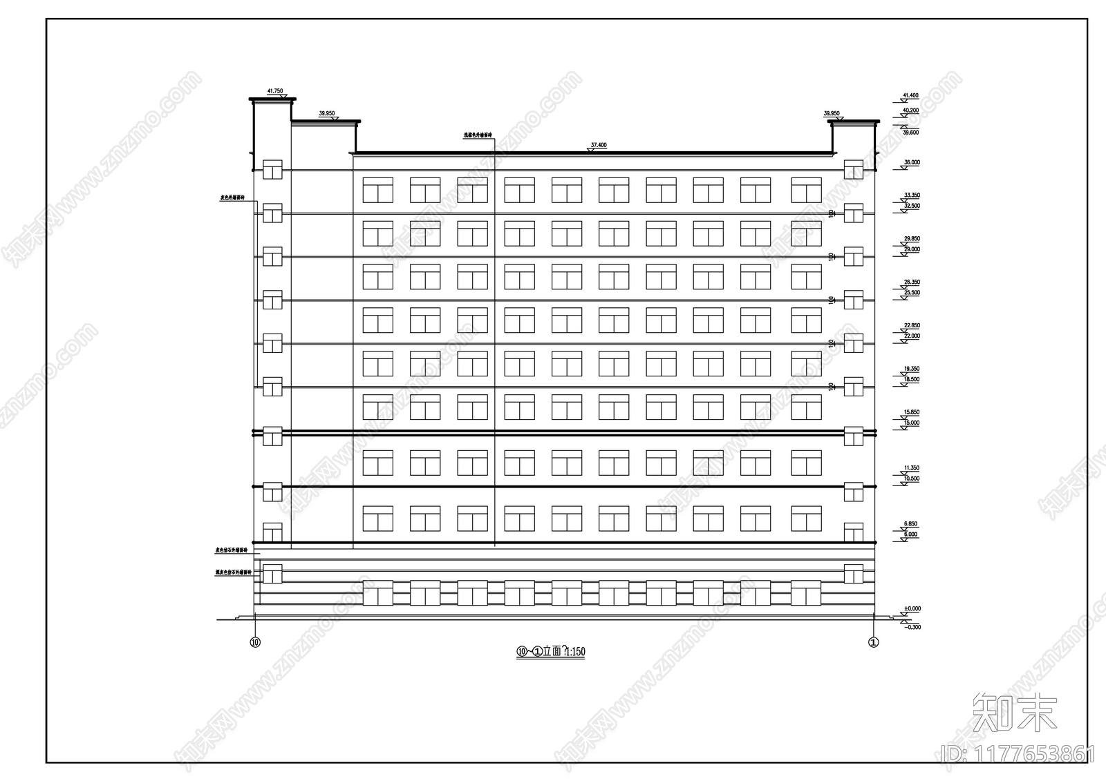 现代酒店建筑cad施工图下载【ID:1177653861】