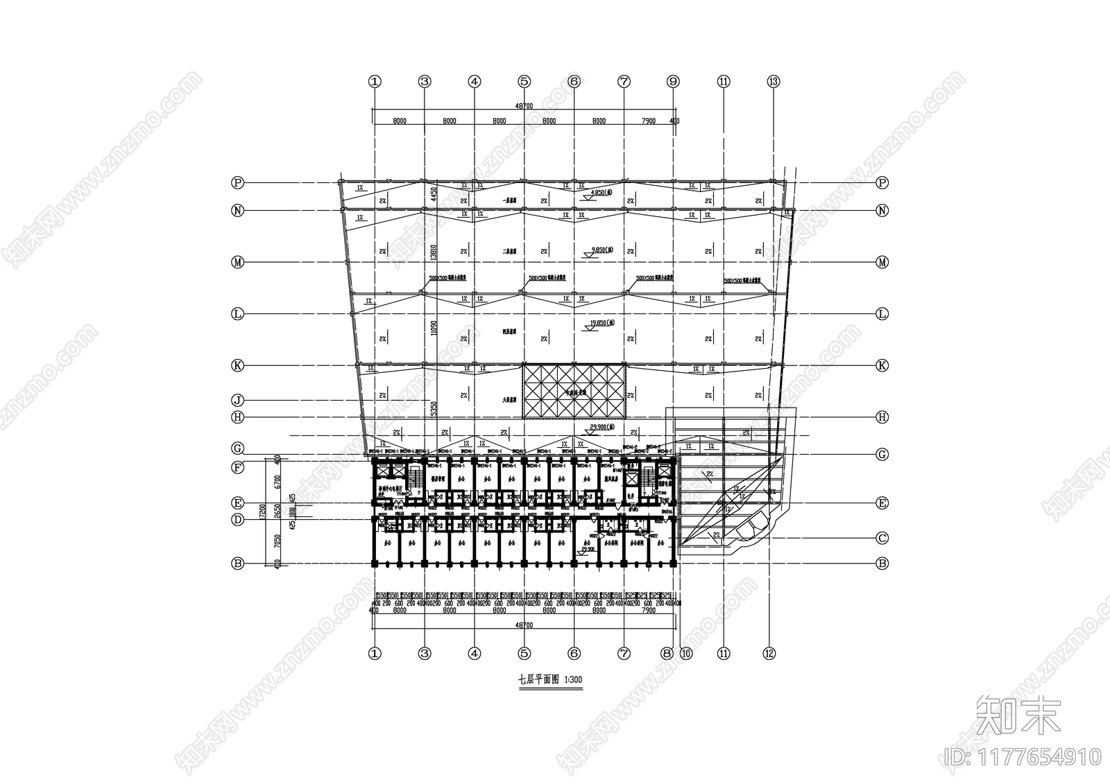 现代住宅楼建筑cad施工图下载【ID:1177654910】