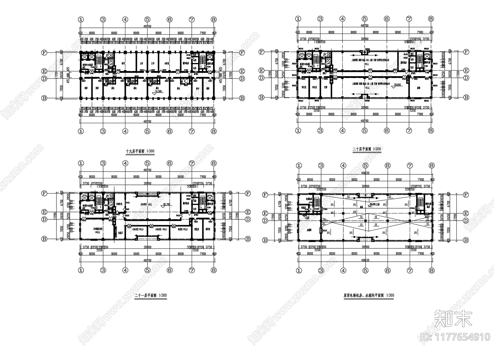 现代住宅楼建筑cad施工图下载【ID:1177654910】