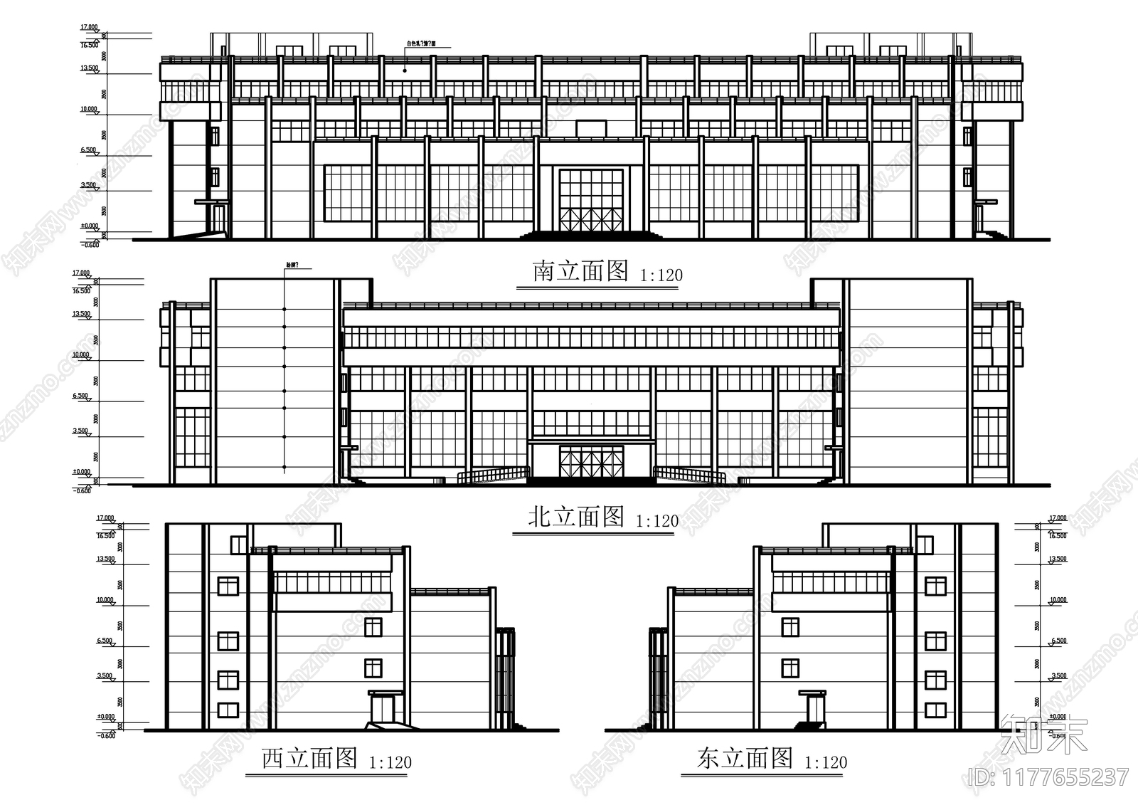 现代酒店建筑cad施工图下载【ID:1177655237】