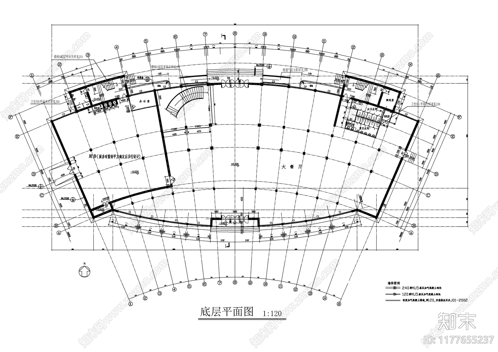 现代酒店建筑cad施工图下载【ID:1177655237】