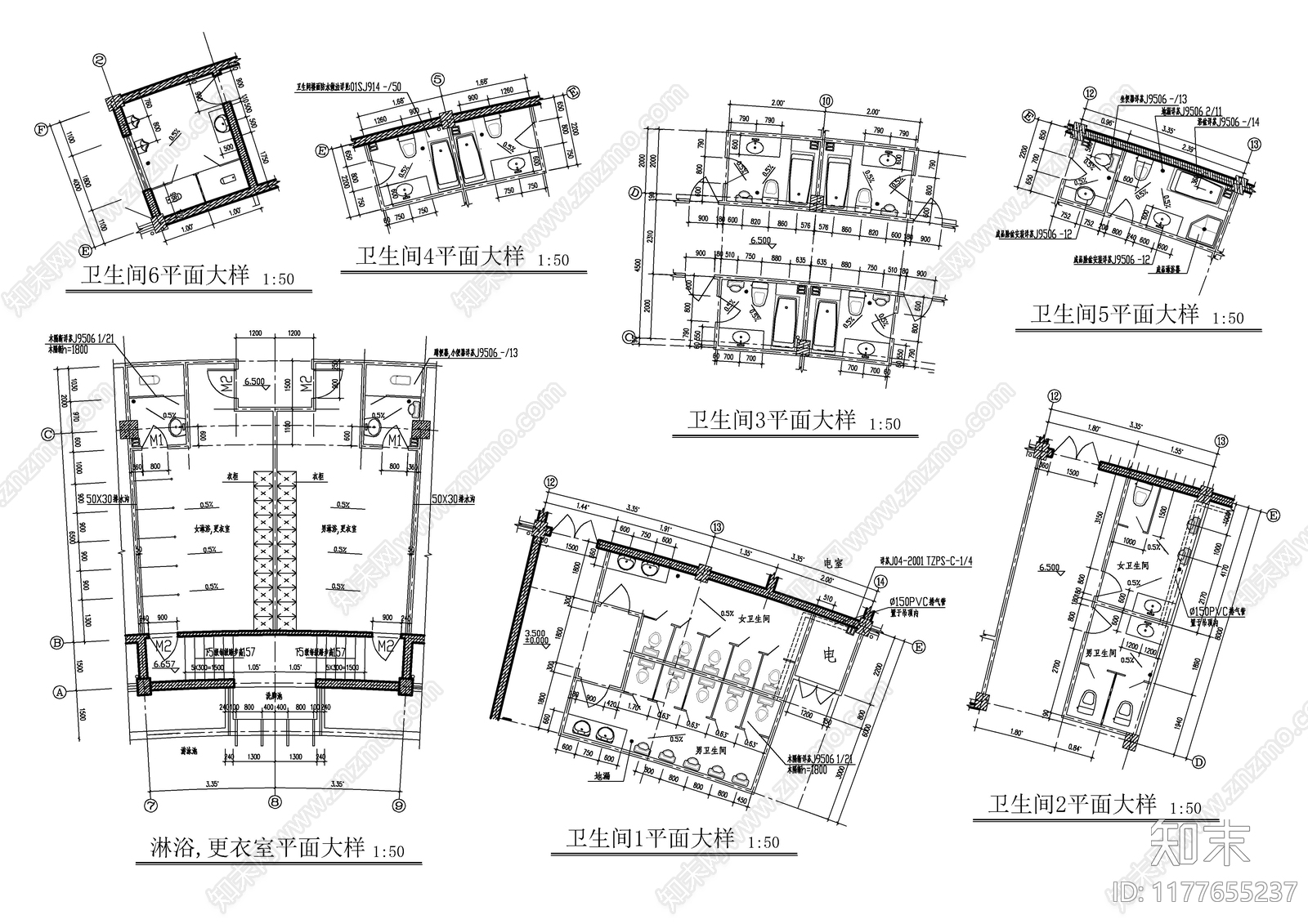 现代酒店建筑cad施工图下载【ID:1177655237】