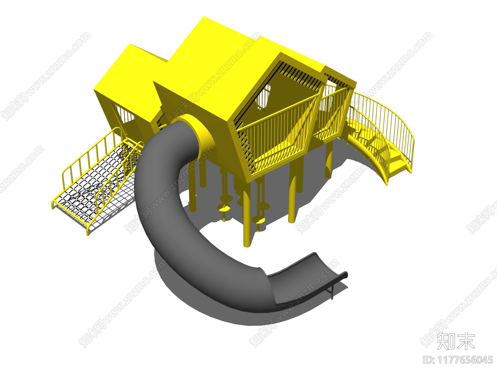 儿童滑梯SU模型下载【ID:1177656045】