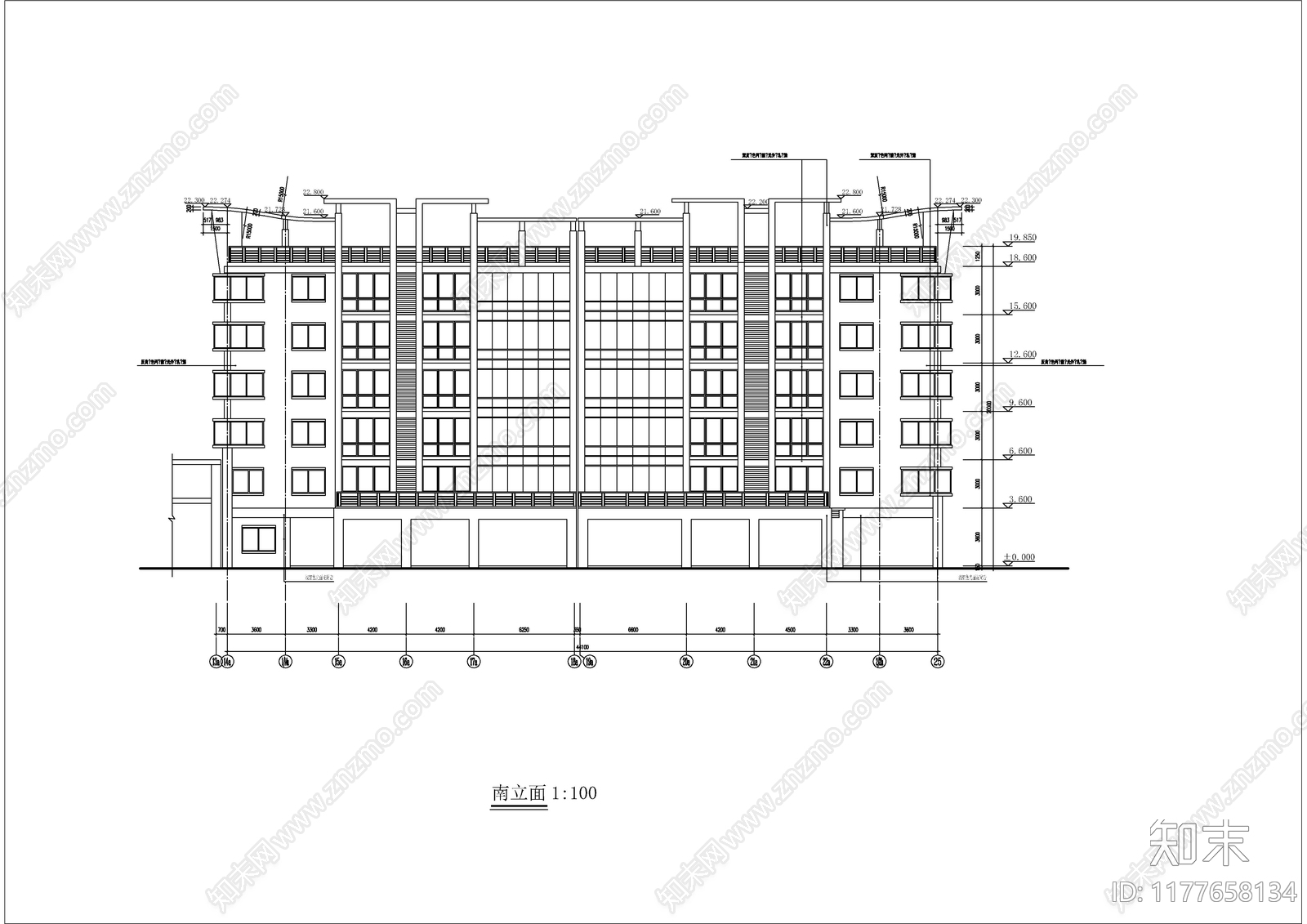 现代办公楼建筑cad施工图下载【ID:1177658134】
