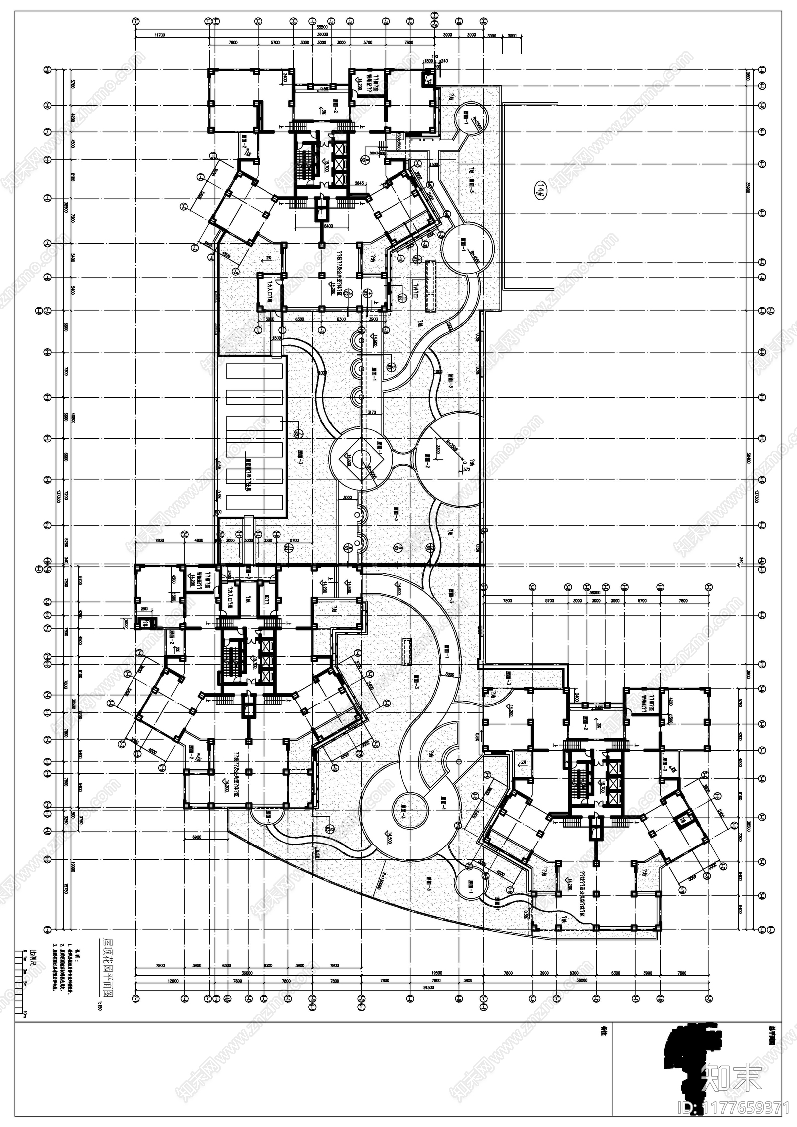 现代住宅楼建筑cad施工图下载【ID:1177659371】