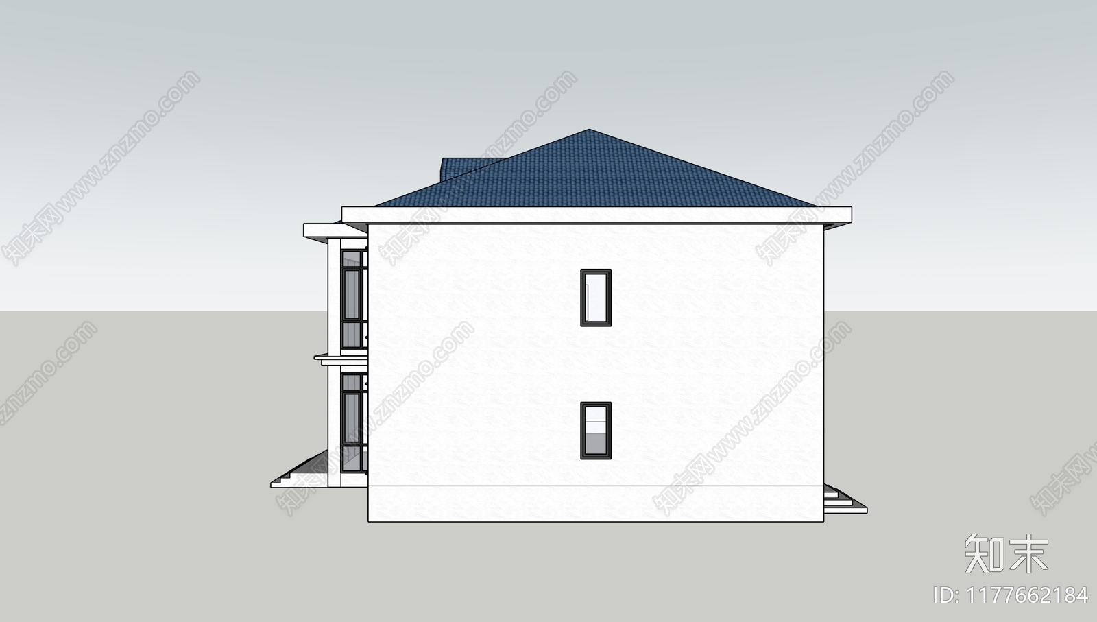 现代简约别墅建筑施工图下载【ID:1177662184】