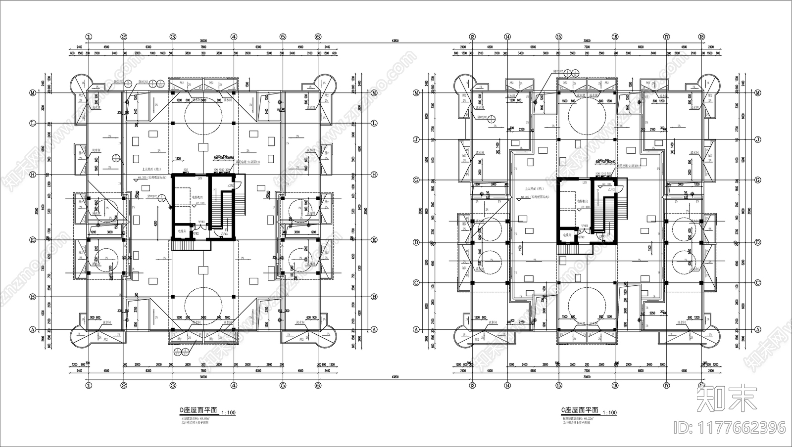 现代住宅楼建筑cad施工图下载【ID:1177662396】