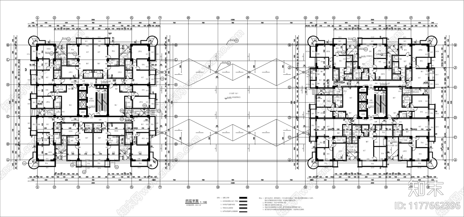 现代住宅楼建筑cad施工图下载【ID:1177662396】