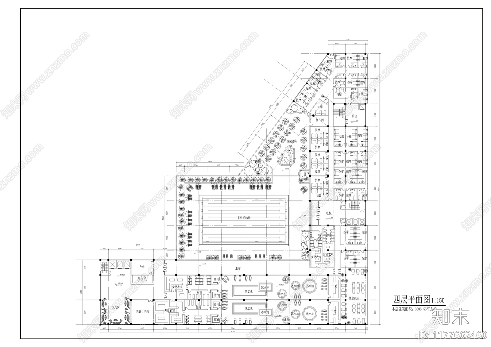 现代酒店建筑施工图下载【ID:1177662460】