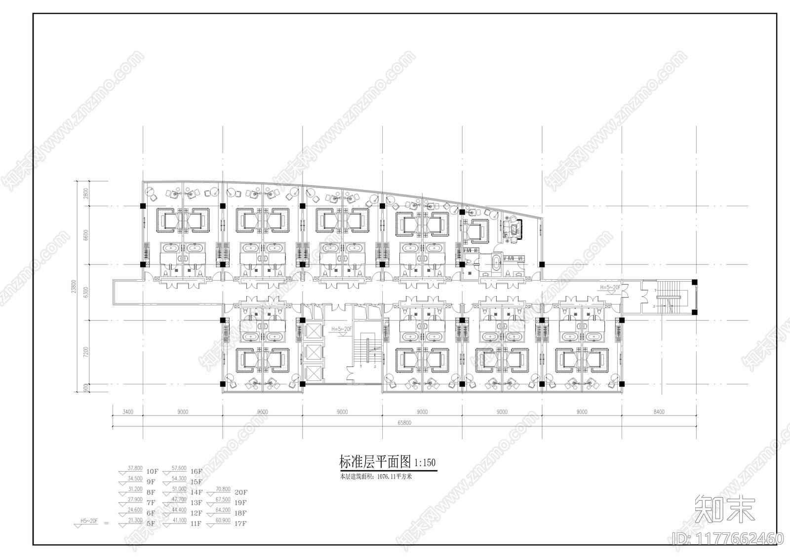 现代酒店建筑施工图下载【ID:1177662460】