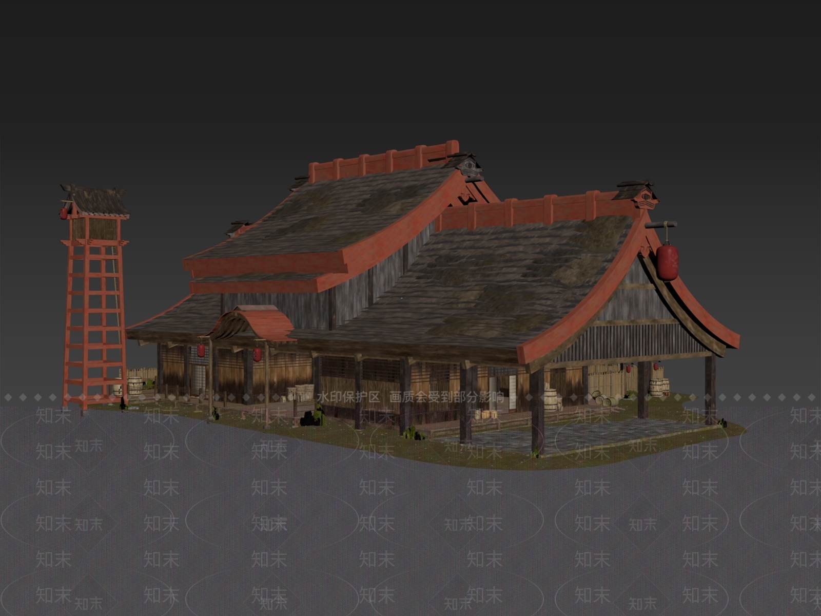 现代古建3D模型下载【ID:1177663041】