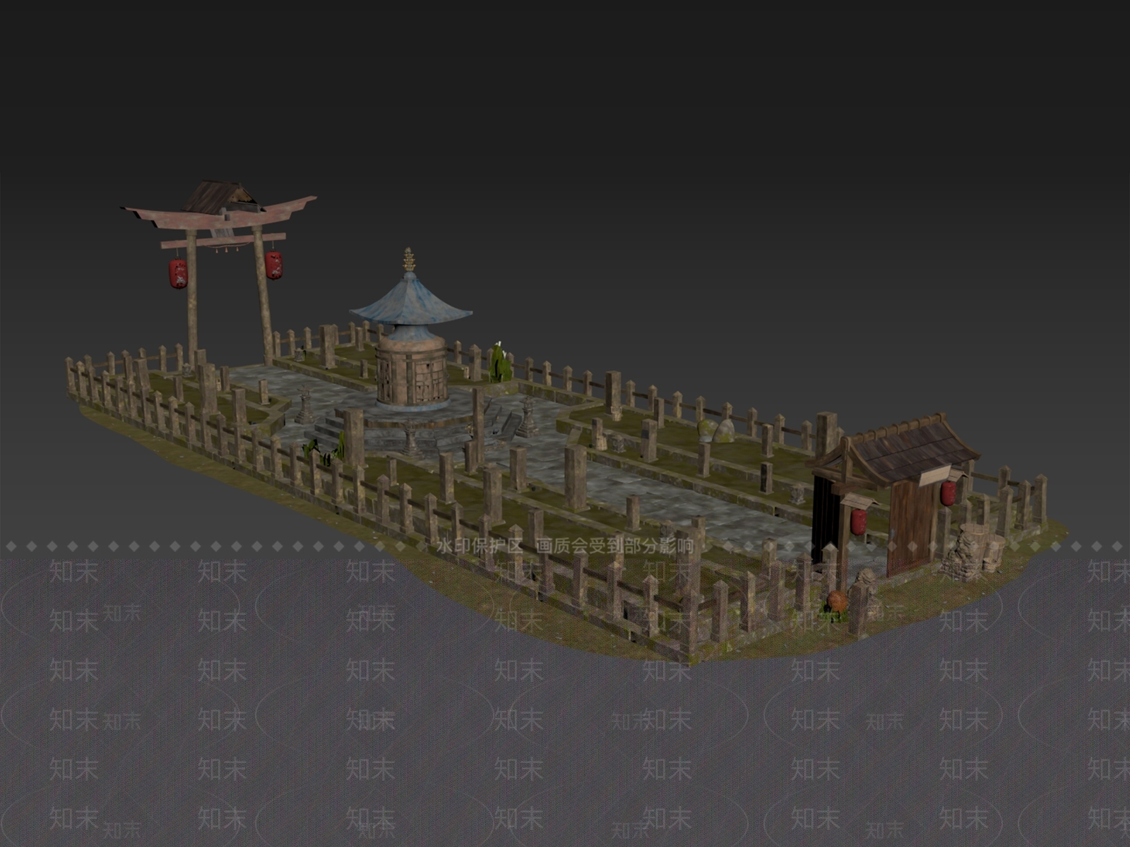 现代古建3D模型下载【ID:1177663648】