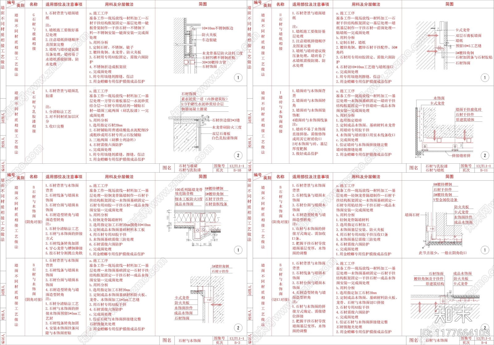 现代墙面节点cad施工图下载【ID:1177664103】