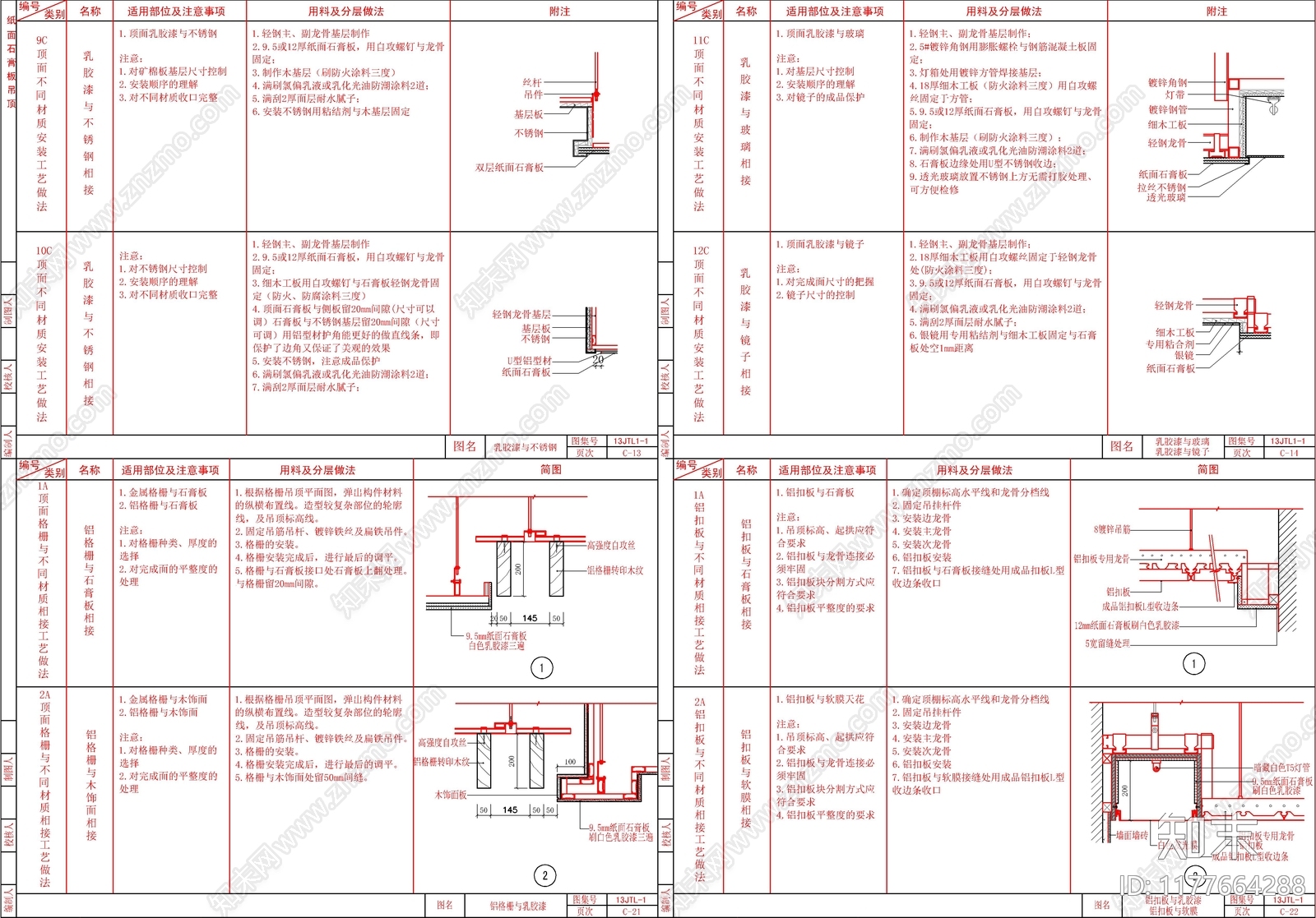 现代吊顶节点cad施工图下载【ID:1177664288】