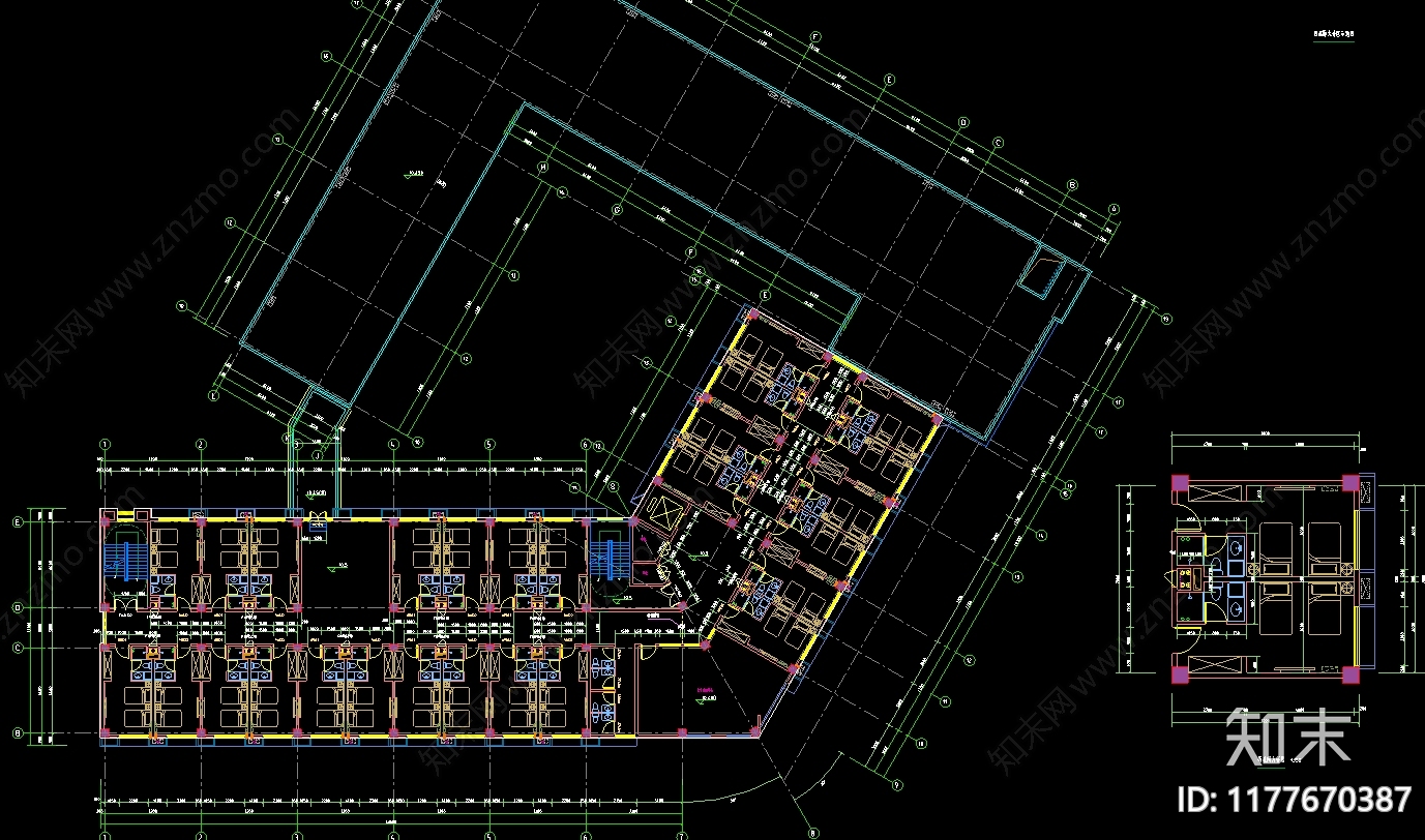 现代酒店建筑施工图下载【ID:1177670387】