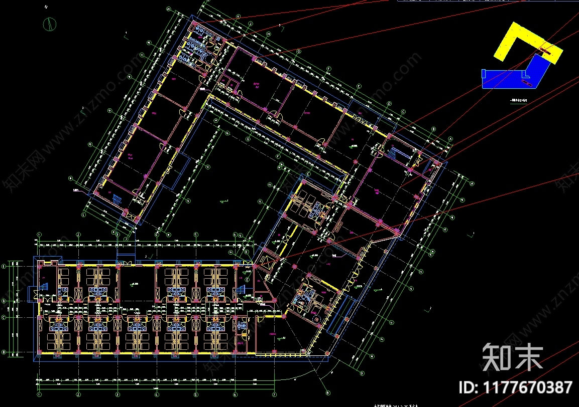 现代酒店建筑施工图下载【ID:1177670387】