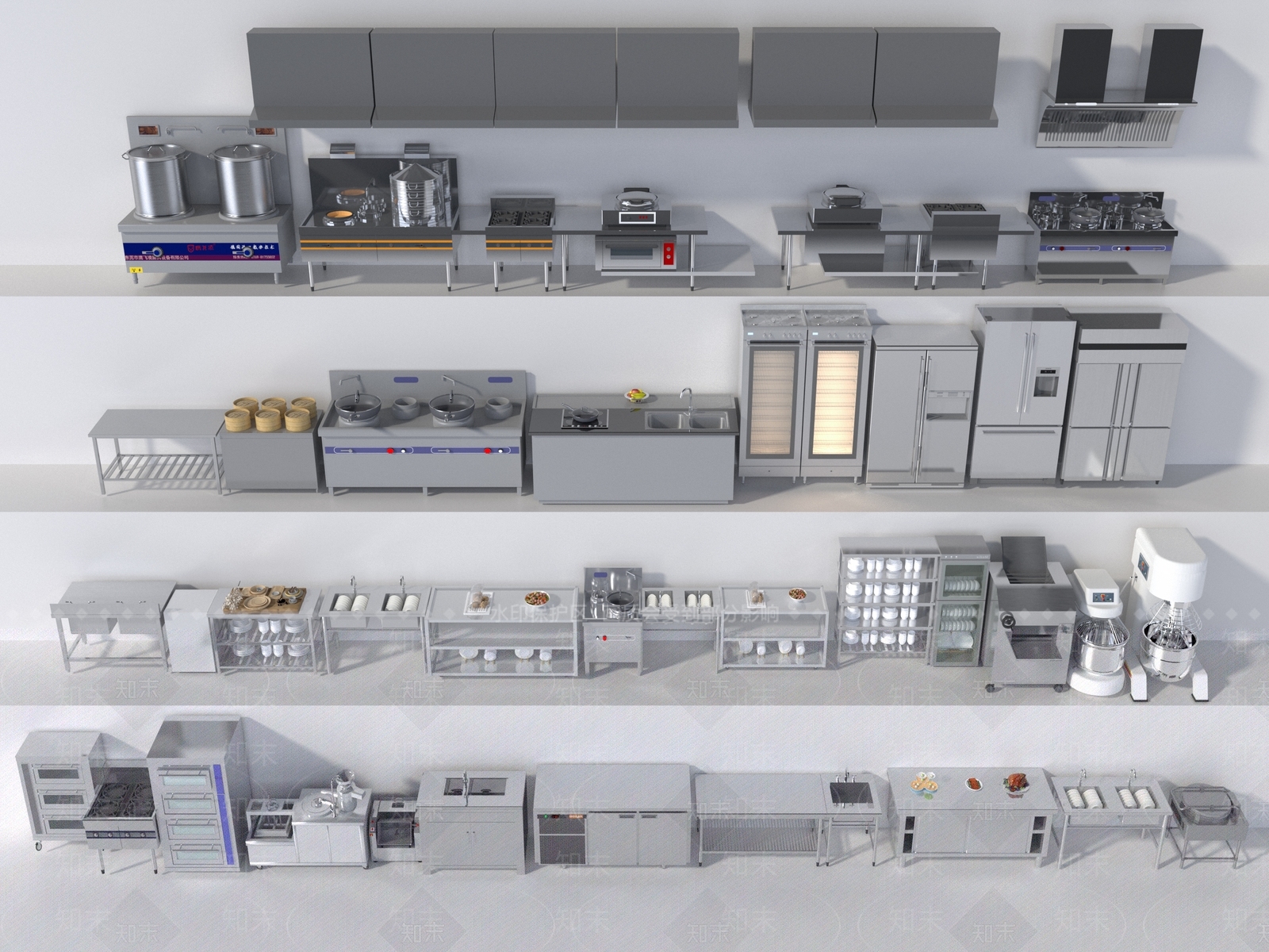 现代后厨3D模型下载【ID:1177675390】