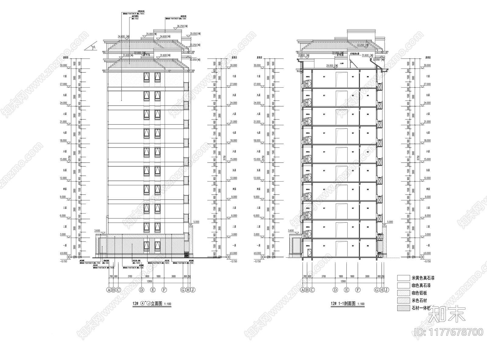 新中式住宅楼建筑cad施工图下载【ID:1177678700】