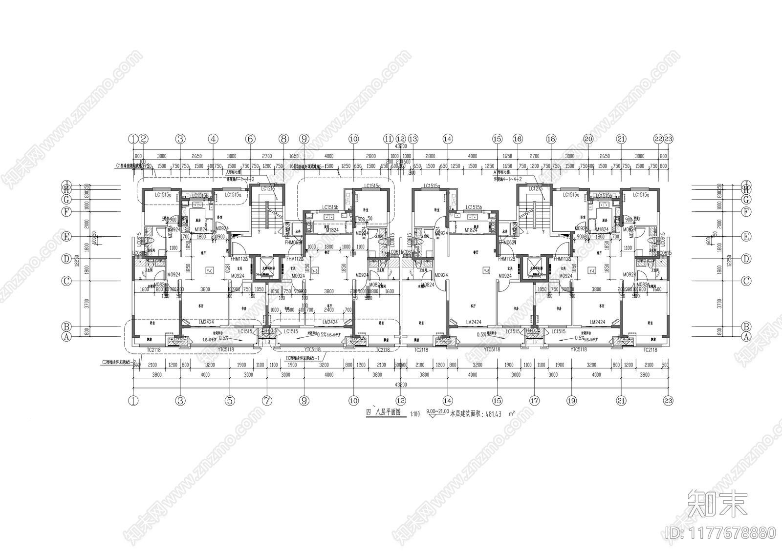 新中式住宅楼建筑施工图下载【ID:1177678880】