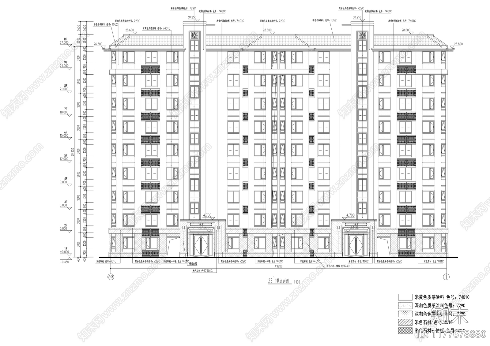 新中式住宅楼建筑施工图下载【ID:1177678880】