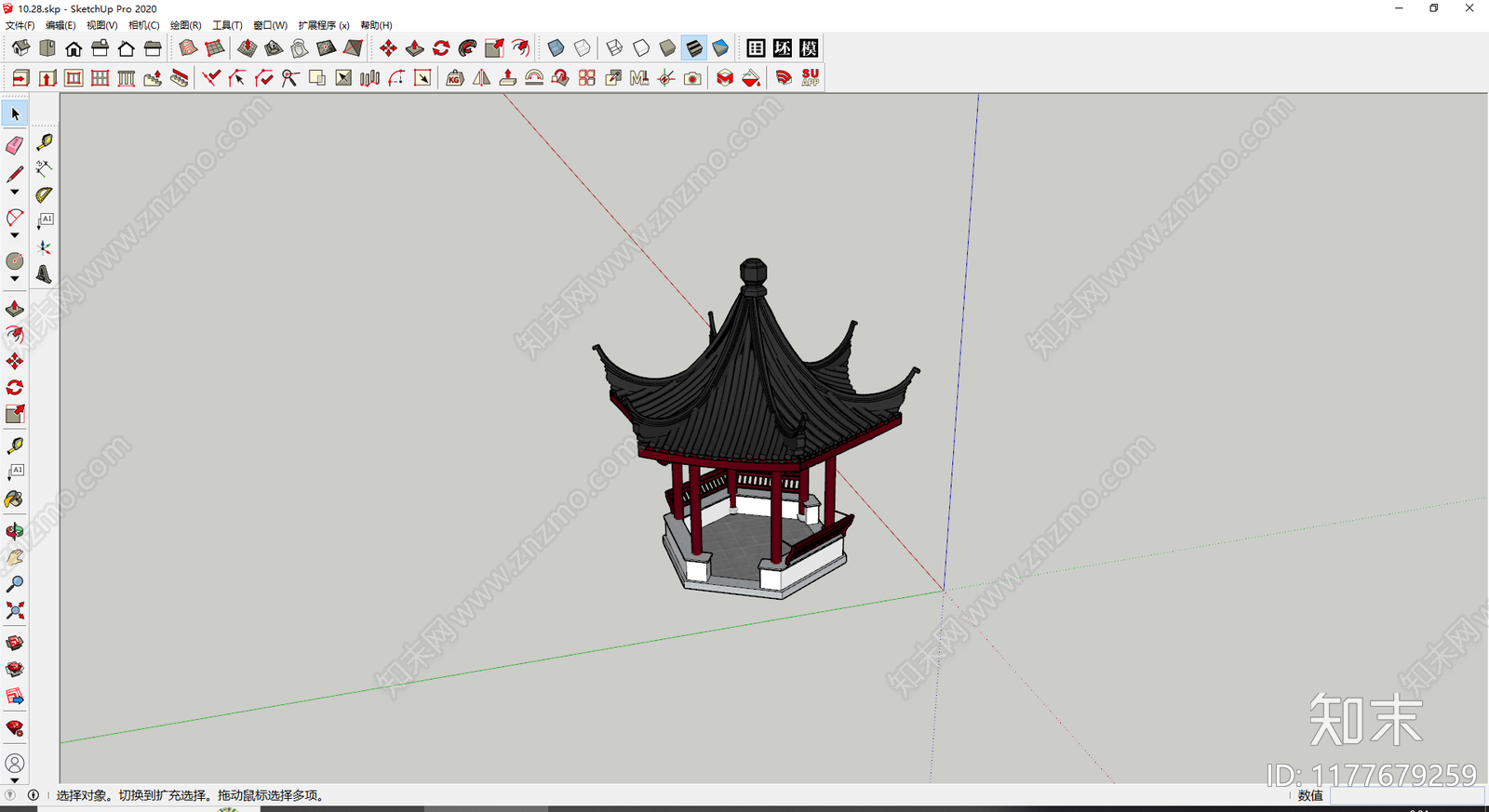 中式复古亭子SU模型下载【ID:1177679259】