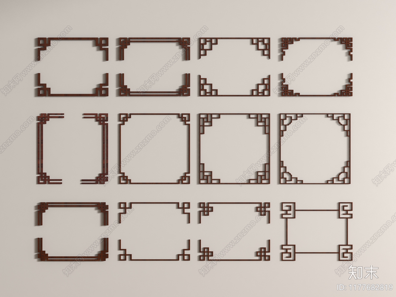 中式线条3D模型下载【ID:1177682819】