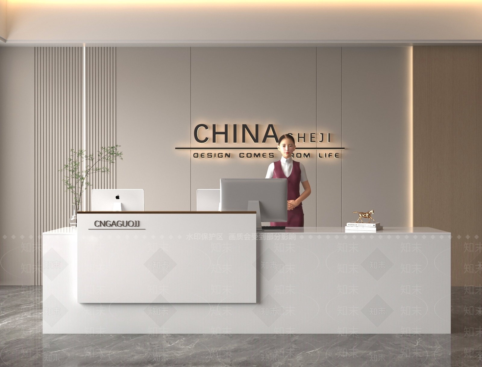 现代前台3D模型下载【ID:1177688732】