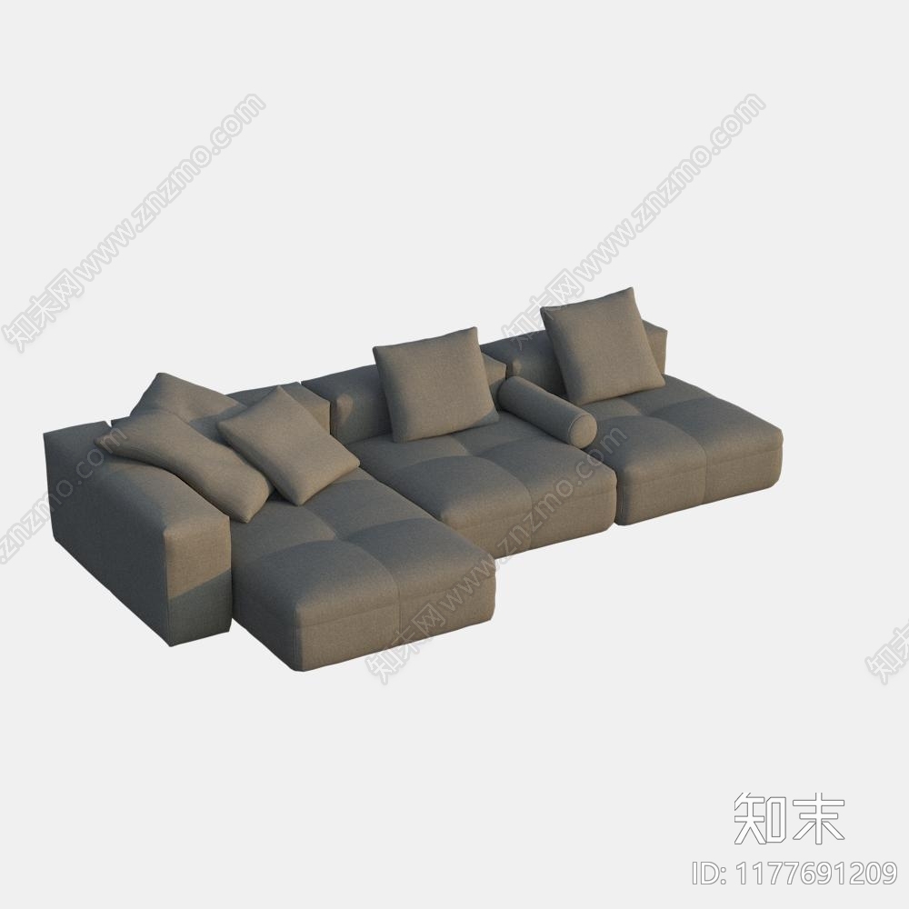 现代三人沙发3D模型下载【ID:1177691209】