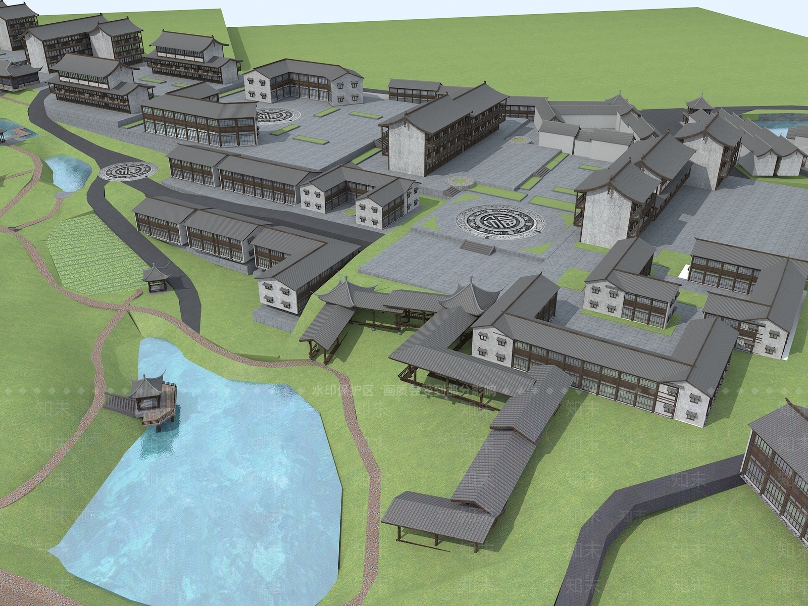 复古古建3D模型下载【ID:1177693668】