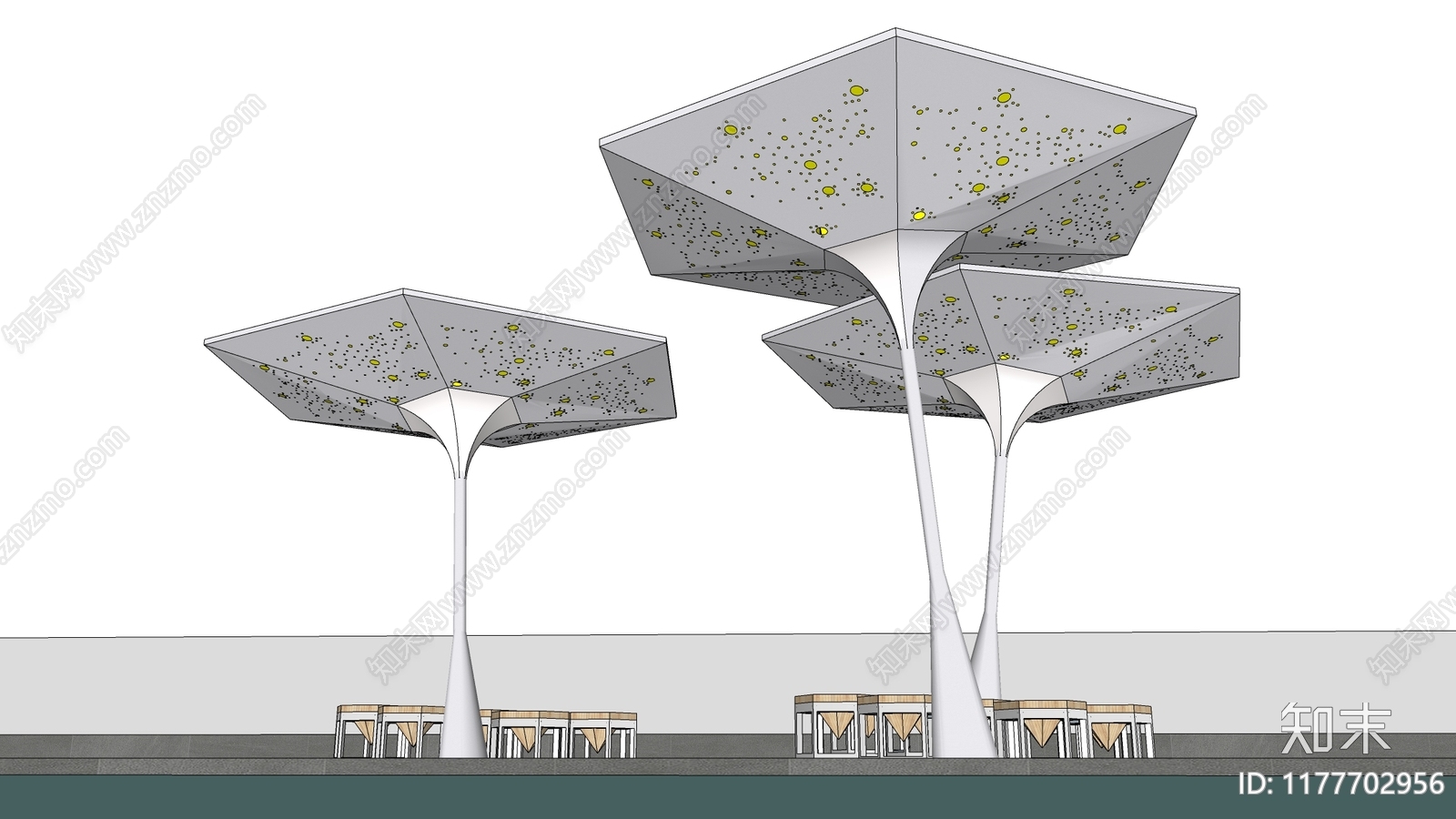 现代亭子SU模型下载【ID:1177702956】