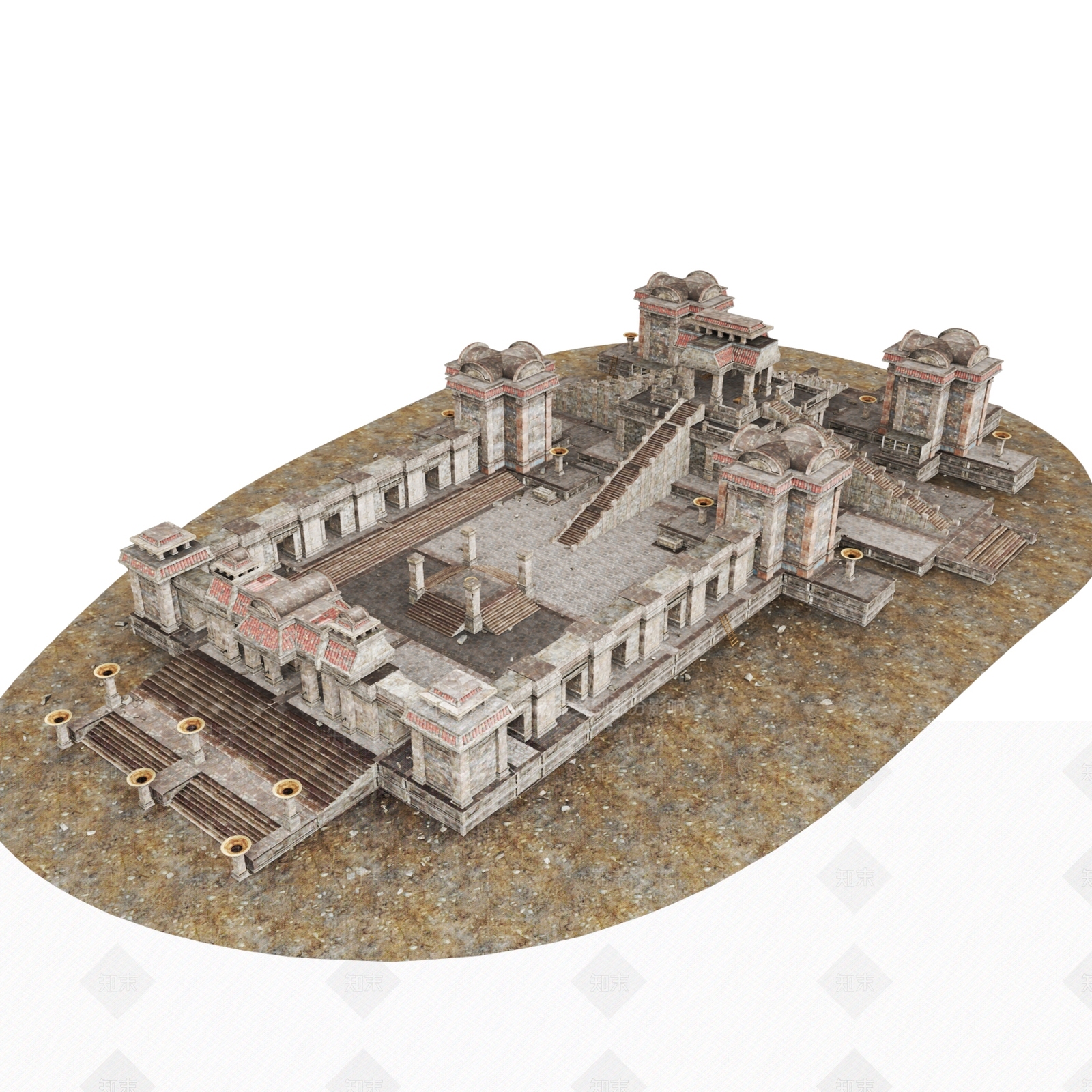 现代古建3D模型下载【ID:1177705350】
