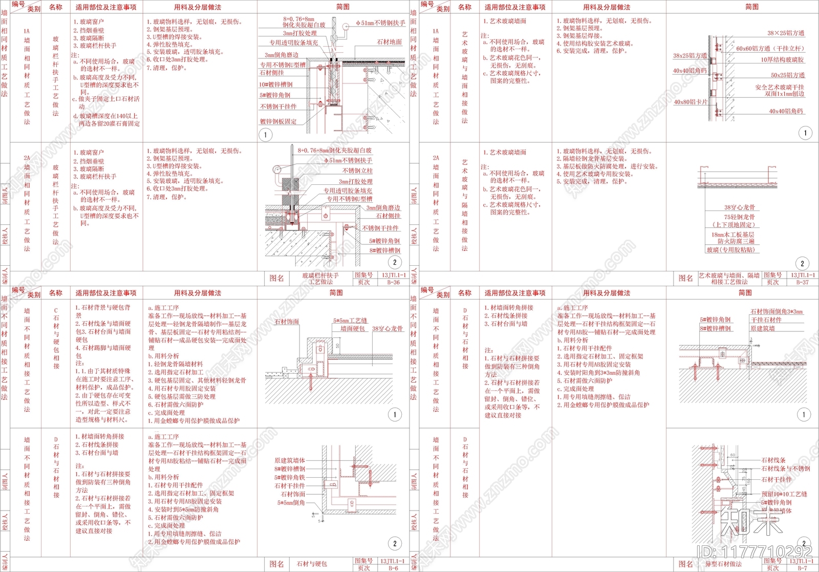 现代墙面节点cad施工图下载【ID:1177710292】