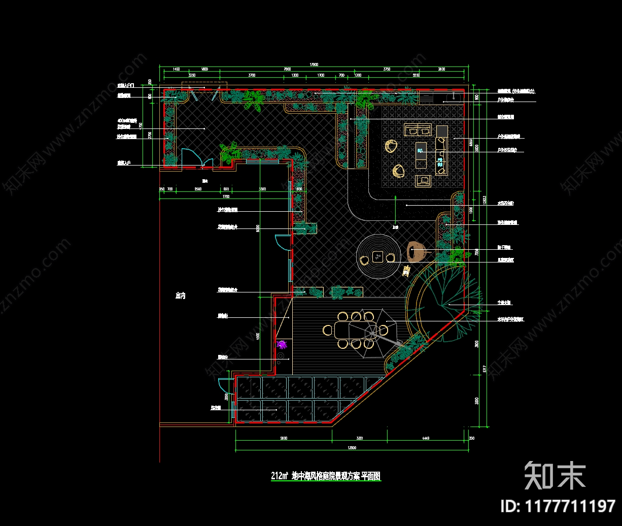 法式现代庭院施工图下载【ID:1177711197】