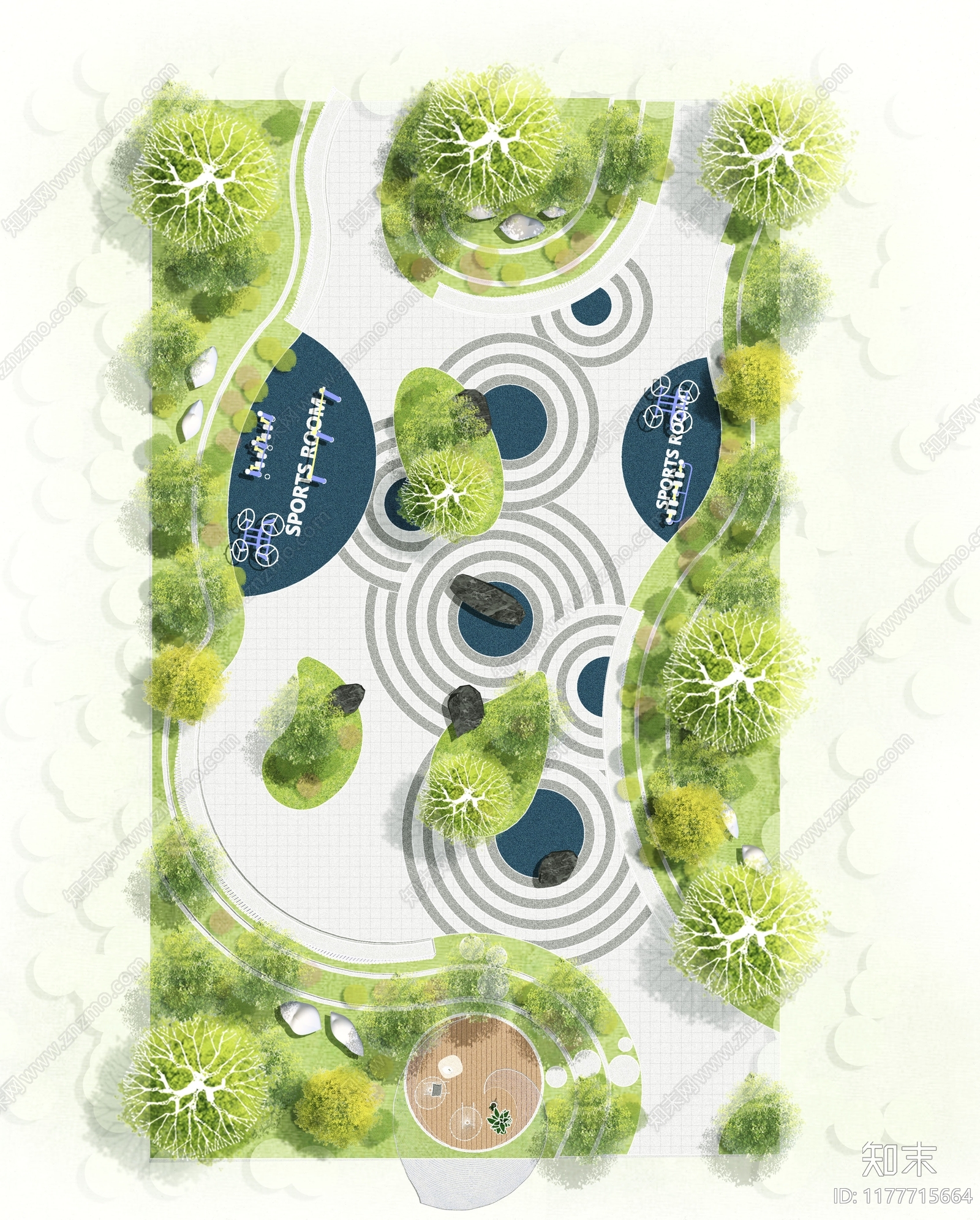 现代公园景观施工图下载【ID:1177715664】